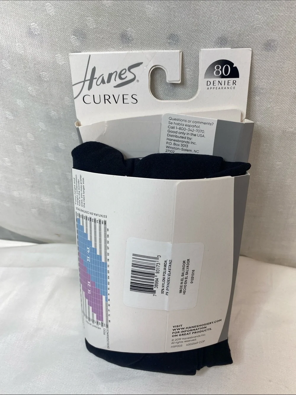 NWT HANES (1x/2x) Curves Blackout Tights